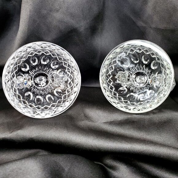 VTG 2 Imperial Glass Diamond Thumbprint Double Candlestick Taper Candle Holders - Picture 6 of 9